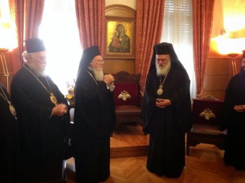 Συνάντηση Βαρθολομαίου-Ιερώνυμου στην Αρχιεπισκοπή (ΦΩΤΟ)