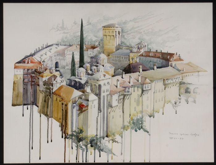 3 Ντράγκομιρ Τοντόροβιτς, Χιλανδάρι I, 1987 (συλλογή Αγιορειτικής Πινακοθήκης).jpg