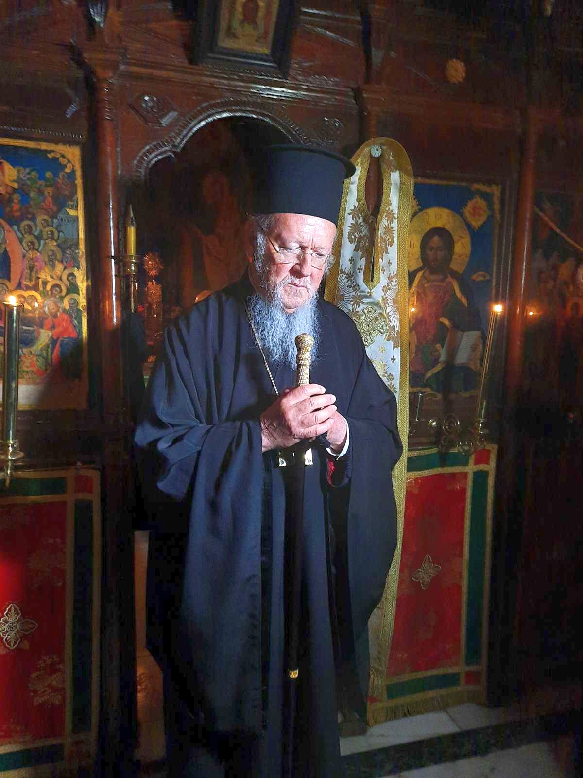 Ο Πατριάρχης Bαρθολομαίος στο αντιπροσωπείο της Μονής Εσφιγμένου