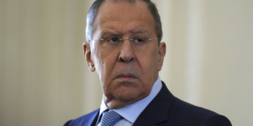 Russian Foreign Minister Sergey Lavrov listens to a question during a joint press briefing with his Iranian counterpart Hossein Amirabdollahian in Tehran, Iran, Thursday, June 23, 2022. (AP Photo/Vahid Salemi)