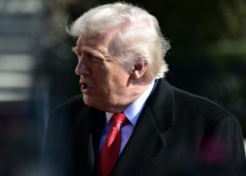 President of the United States Donald J. Trump speaks to reporters prior to departing the White House on Marine One in Washington, DC, USA, on February 13, 2026. On Friday afternoon, President Trump comments about Venezuela, the economy, immigration, and other news of the day. (Photo by Kyle Mazza/Thenews2/NurPhoto) (Photo by Thenews2, Kyle Mazza / NurPhoto via AFP)